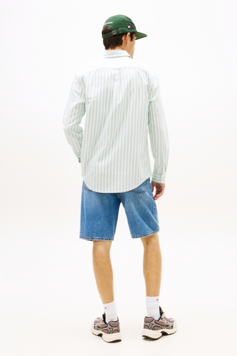 Tommy Jeans ecru heren overhemd | Model