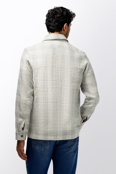 State of Art ecru heren overhemd | Model achteraanzicht