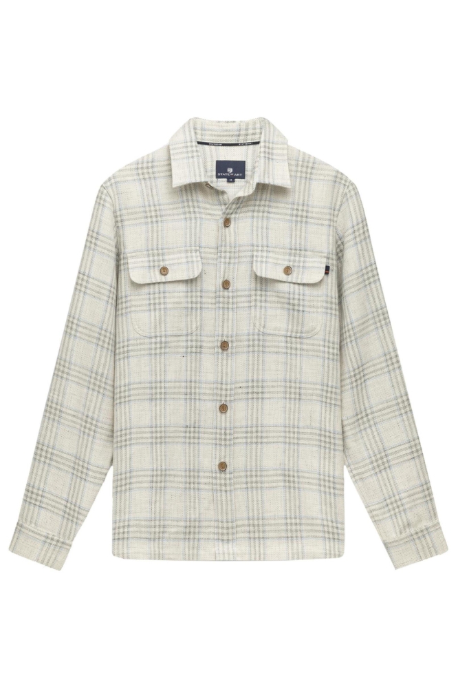 State of Art ecru heren overhemd | Vooraanzicht