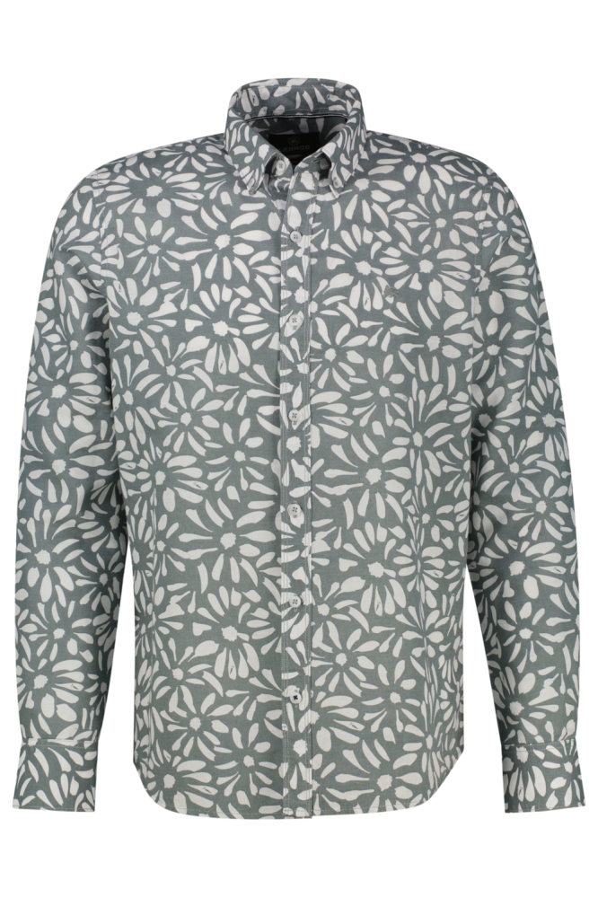 Lerros groene heren overhemd | Vooraanzicht