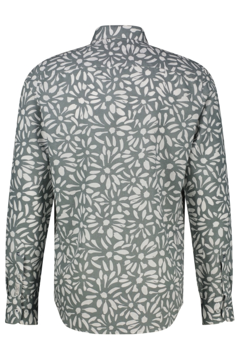 Lerros groene heren overhemd | Achteraanzicht