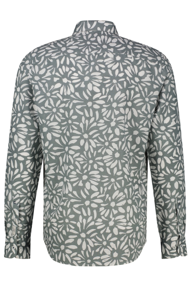 Lerros groene heren overhemd | Achteraanzicht