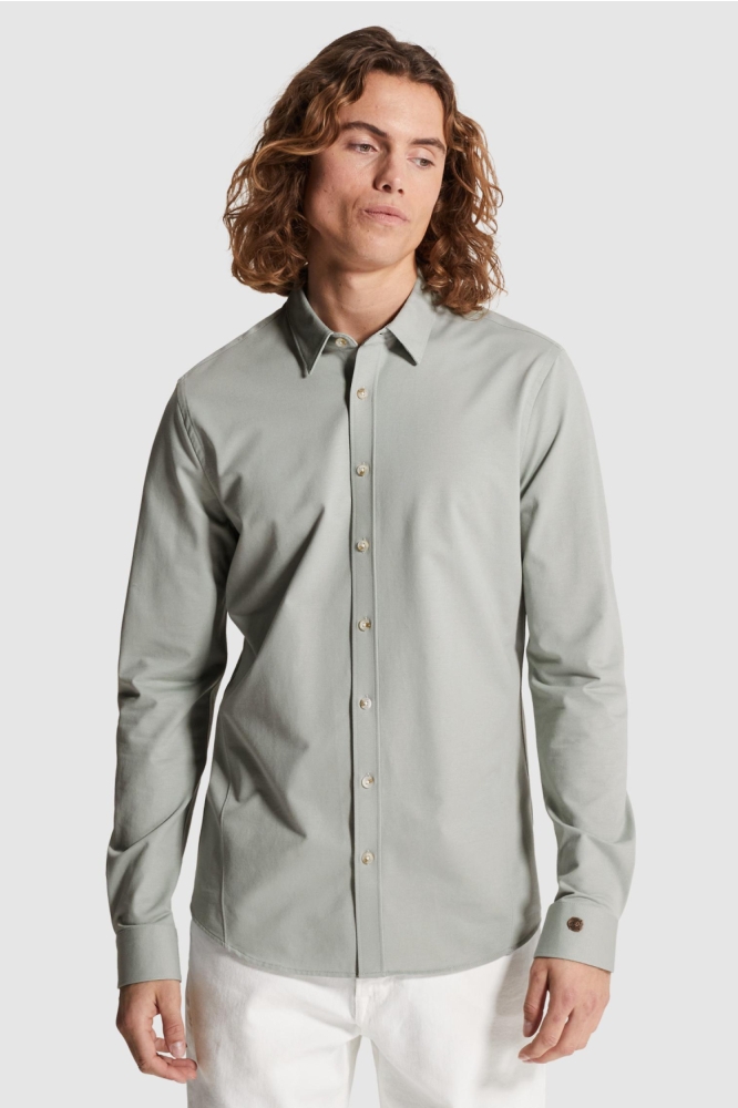 Cast Iron groene heren overhemd | Model vooraanzicht