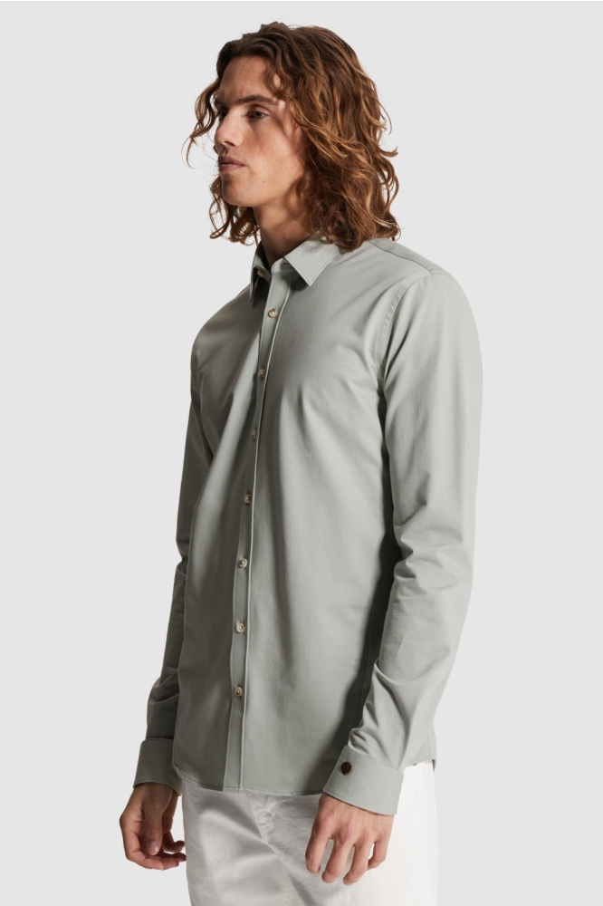 Cast Iron groene heren overhemd | Model zijaanzicht