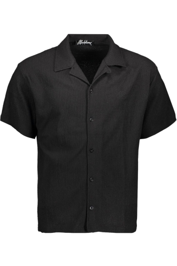 Malelions Overhemd EMBLEM SEERSUCKER SHIRT MMC30026057 BLACK