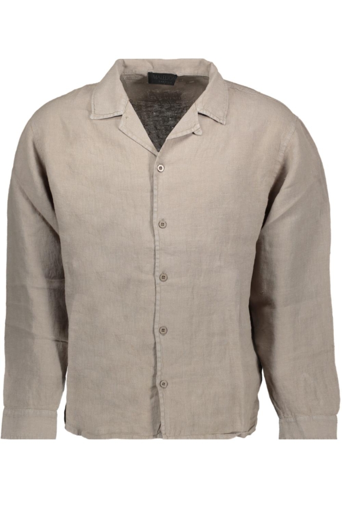 Malelions camel heren overhemd | Vooraanzicht