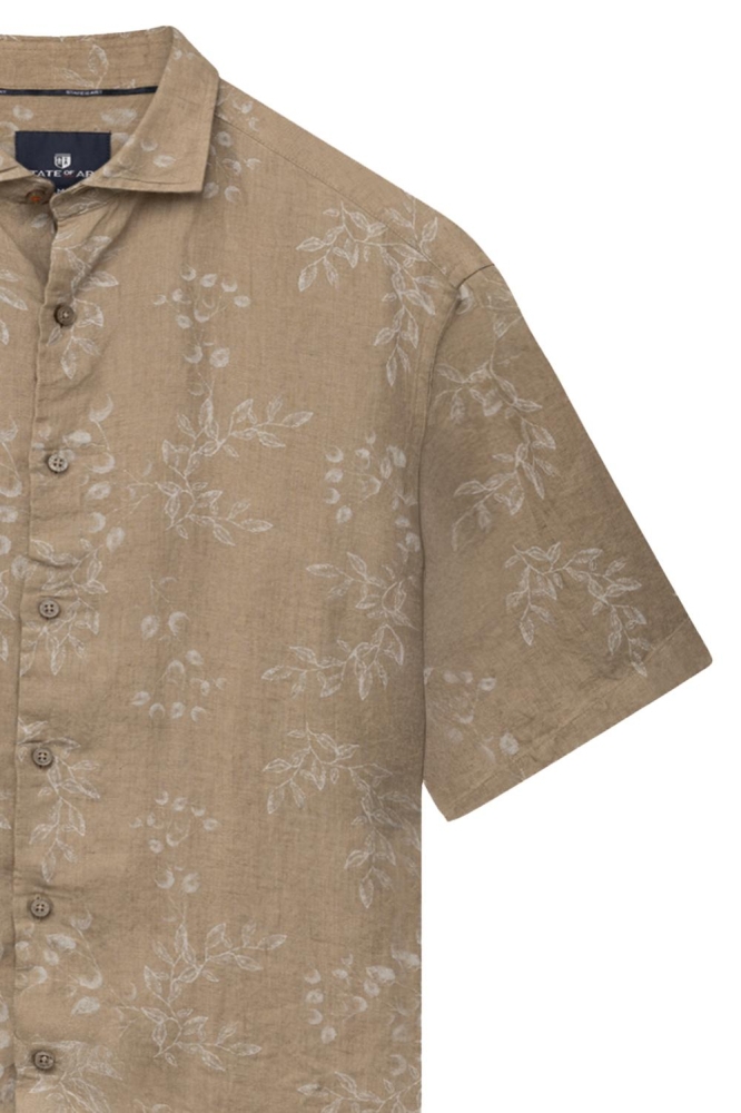 State of Art beige heren overhemd | Close up