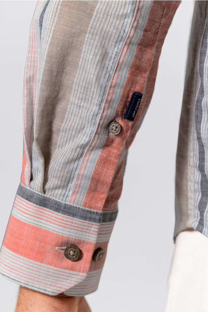State of Art beige heren overhemd | Close up