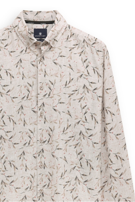 State of Art beige heren overhemd | Close up