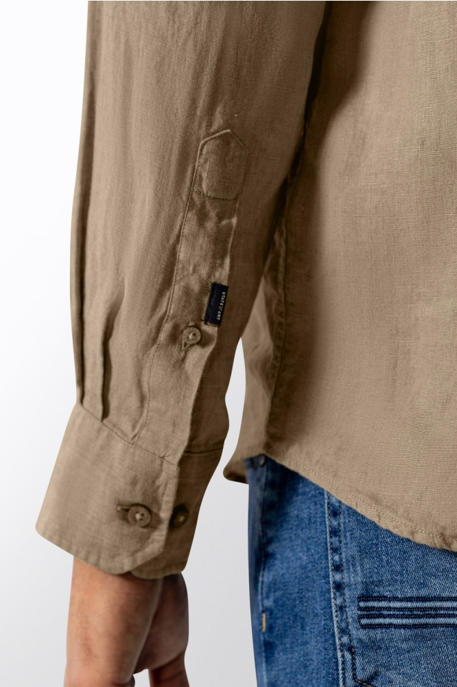 State of Art taupe heren overhemd | Close up