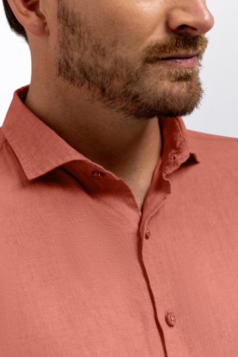 State of Art oranje heren overhemd | Close up