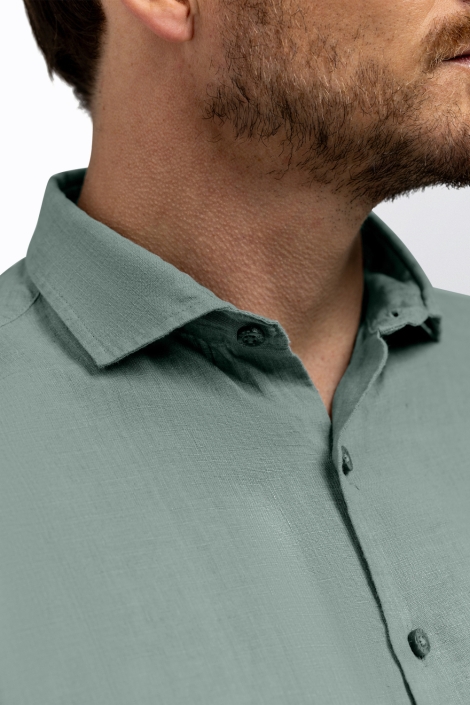 State of Art groene heren overhemd | Close up