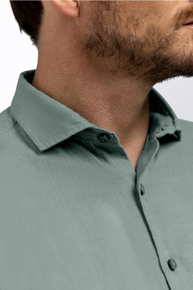 State of Art groene heren overhemd | Close up