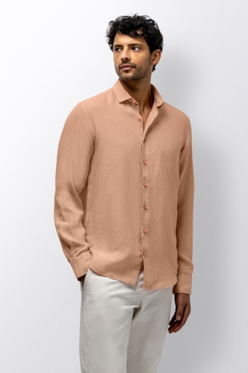 State of Art shirt ls plain linen Oranje