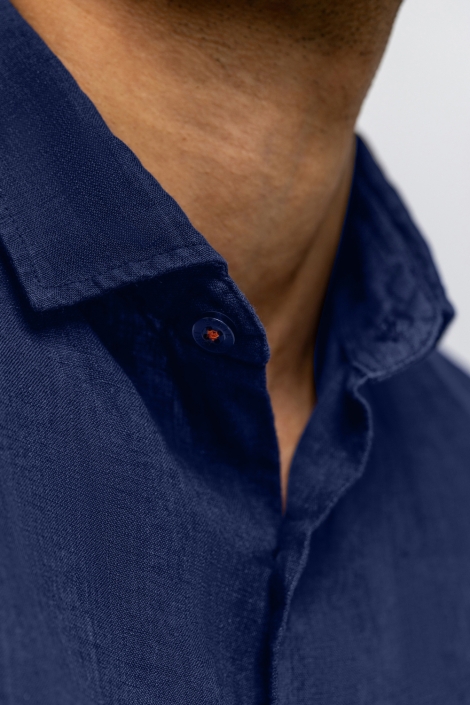 State of Art blauwe heren overhemd | Close up