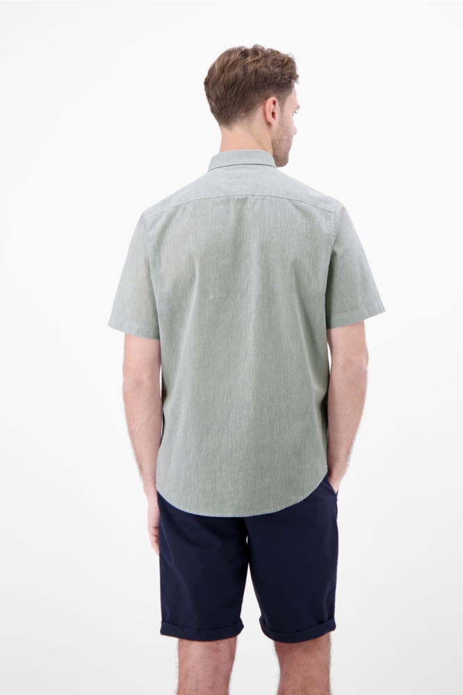 Lerros groene heren overhemd | Model achteraanzicht