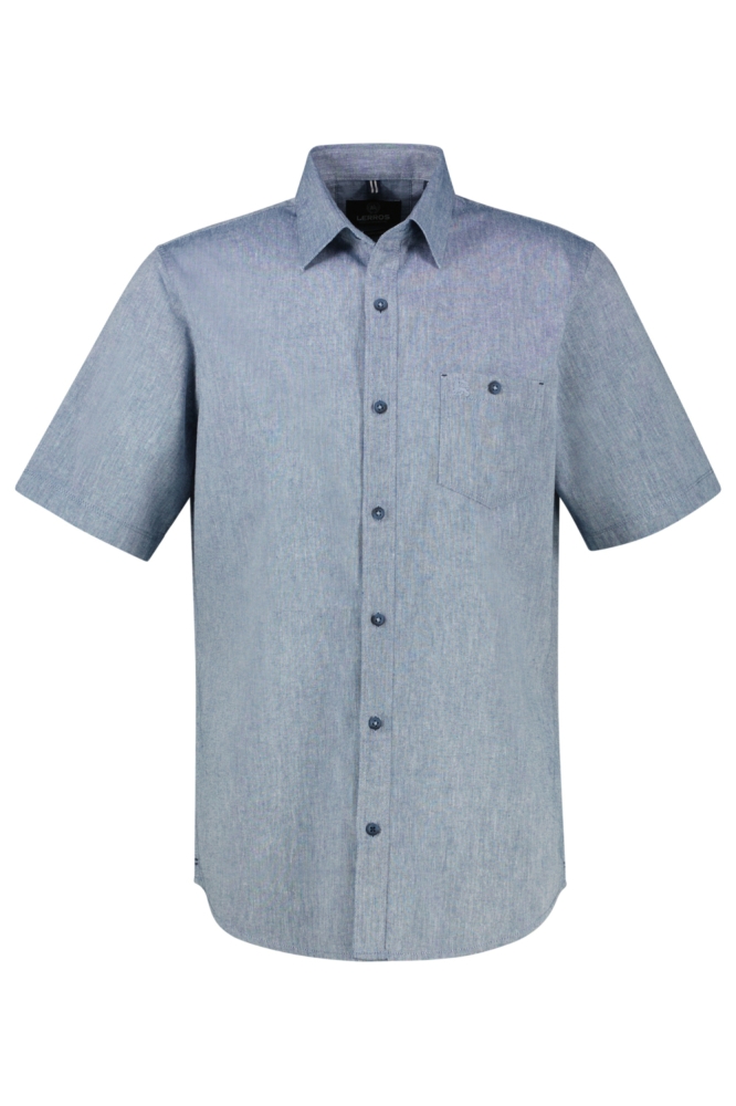 Lerros blauwe heren overhemd | Vooraanzicht