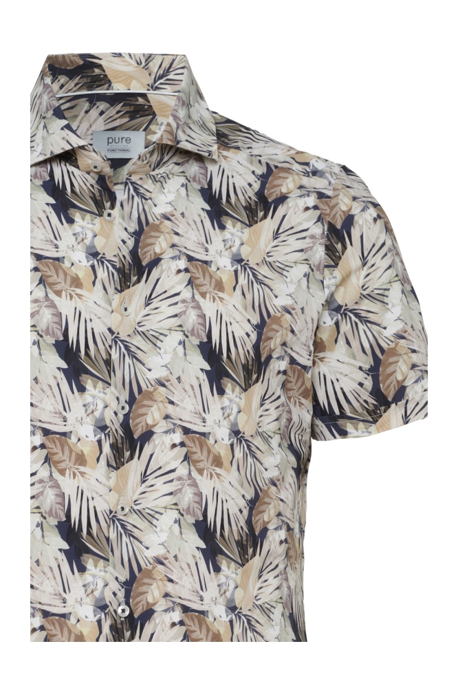 Pure H. Tico beige heren overhemd | Close up