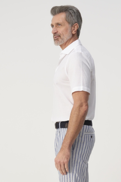 Campbell witte heren overhemd | Model zijaanzicht