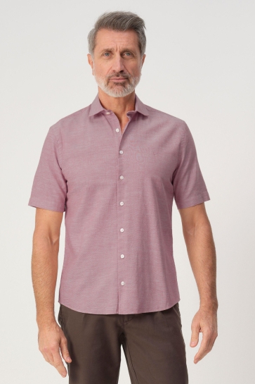 Campbell Overhemd CASUAL SHIRT SS COLBY 103389 6821 WILD GINGER DARK RED
