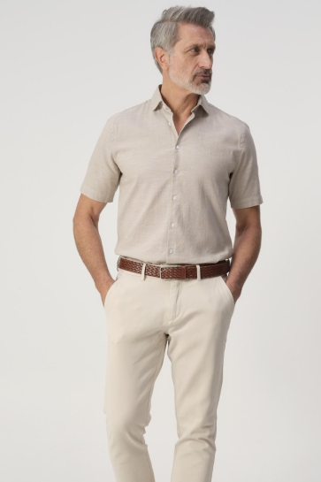 Campbell campbell - casual shirt ss colby Beige