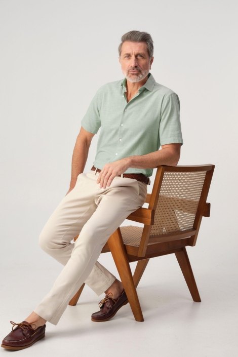 Campbell groene heren overhemd | Model