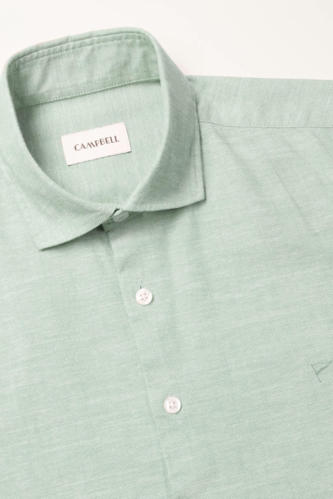 Campbell groene heren overhemd | Close up