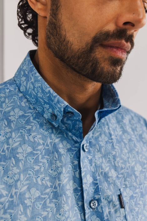 State of Art blauwe heren overhemd | Close up