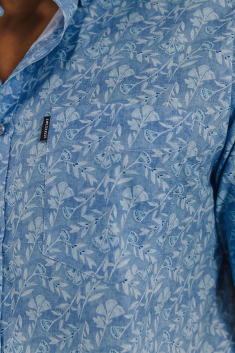 State of Art blauwe heren overhemd | Kleurstaal