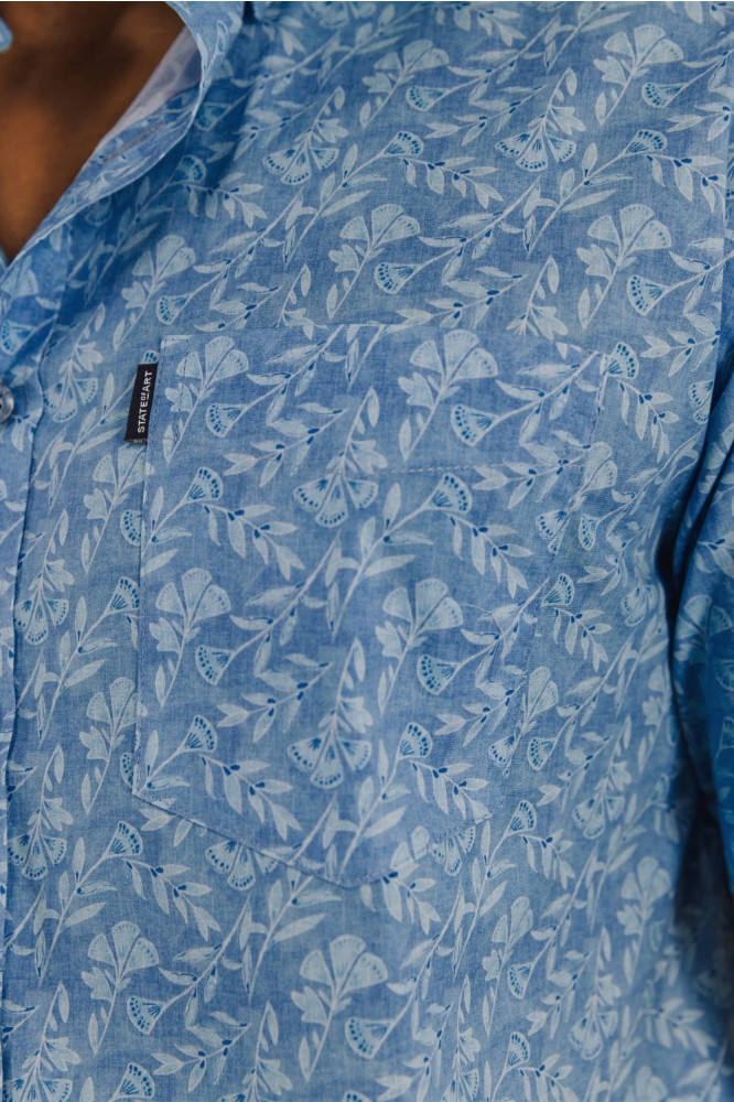 State of Art blauwe heren overhemd | Kleurstaal