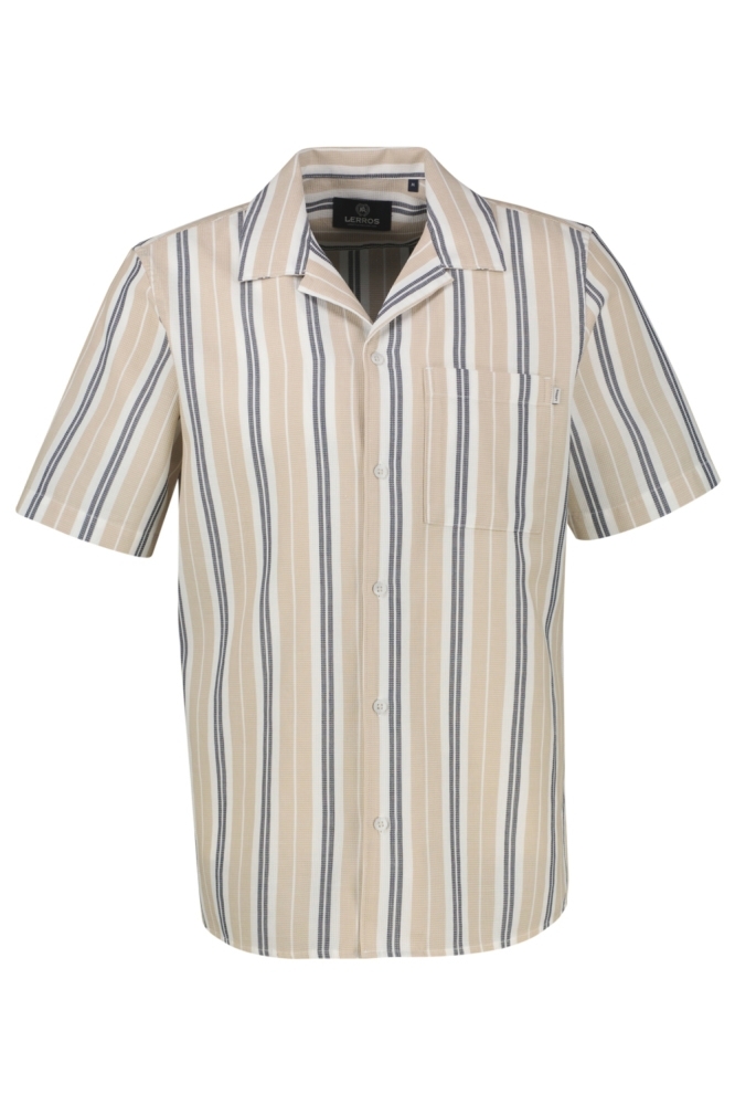 Lerros beige heren overhemd | Vooraanzicht