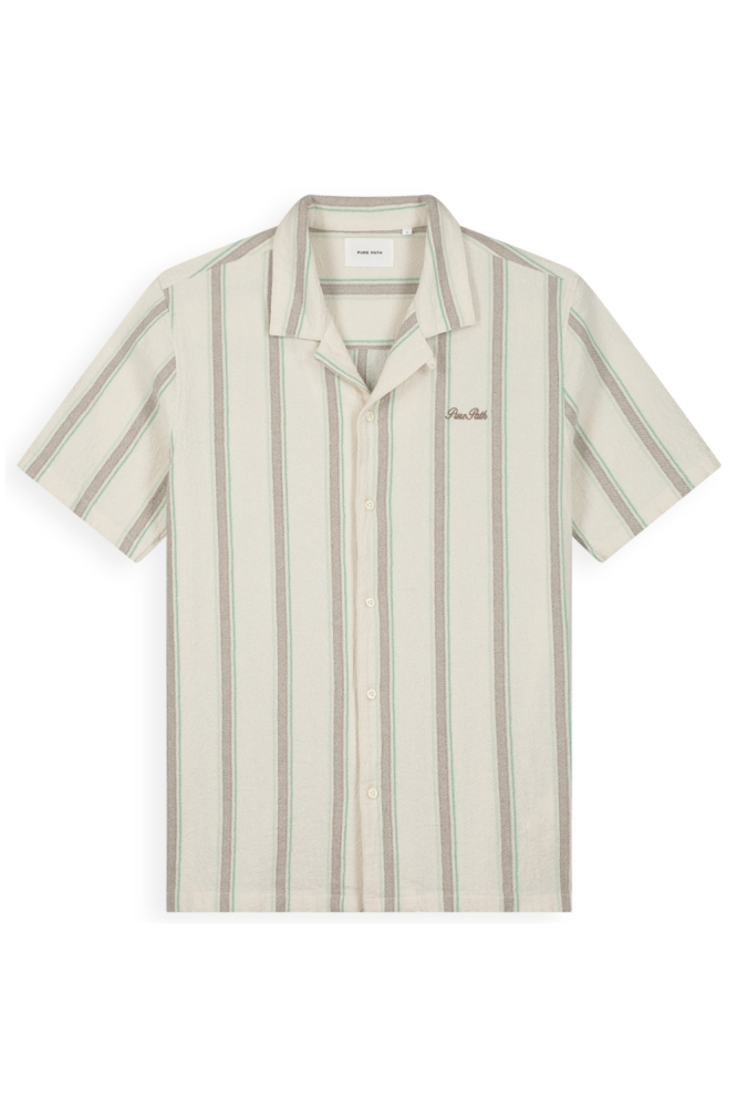 Pure Path ecru heren overhemd | Vooraanzicht