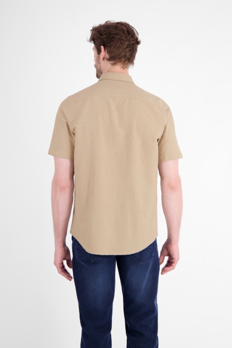 Lerros beige heren overhemd | Model achteraanzicht