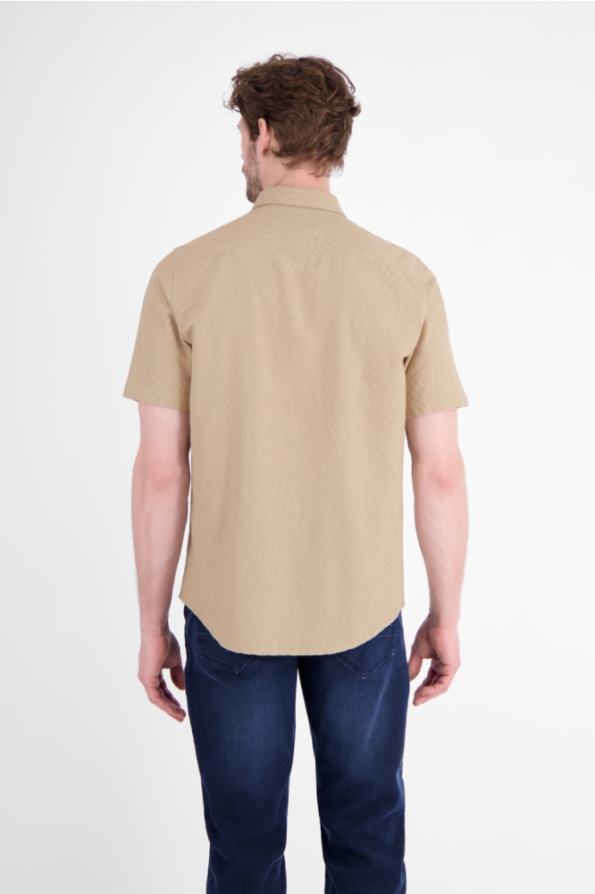 Lerros beige heren overhemd | Model achteraanzicht