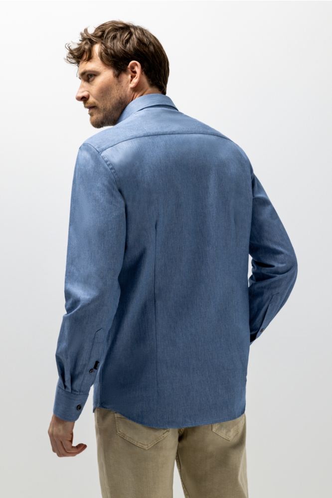 State of Art blauwe heren overhemd | Model achteraanzicht