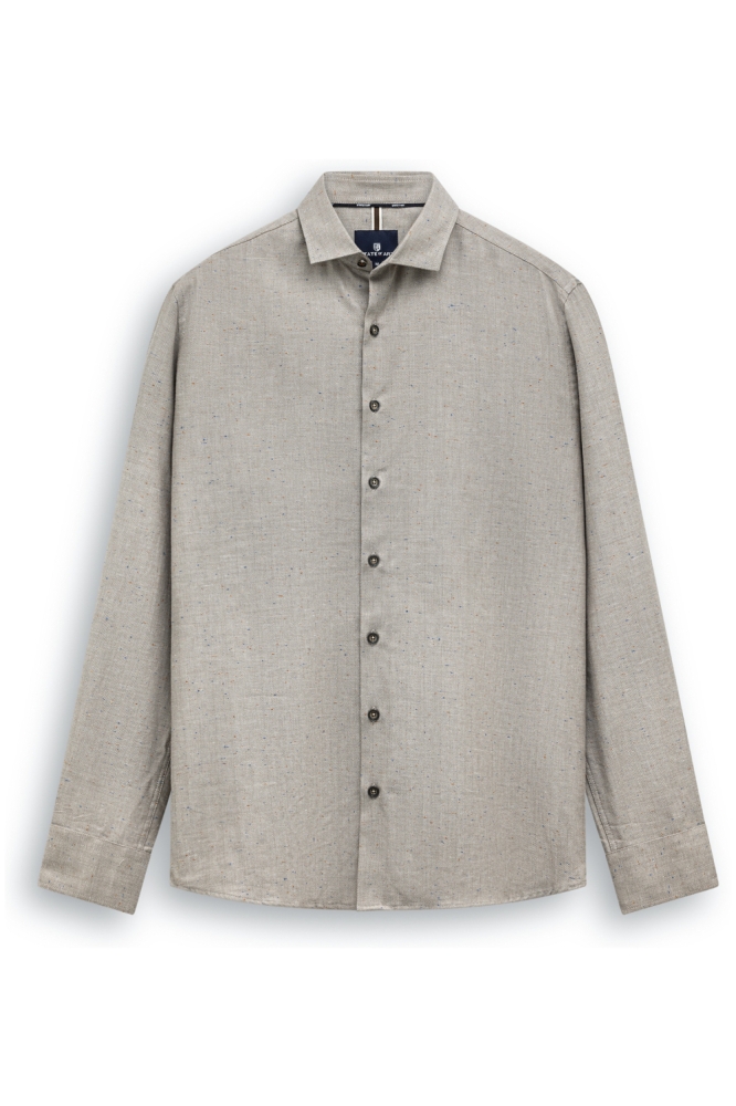 State of Art taupe heren overhemd | Vooraanzicht