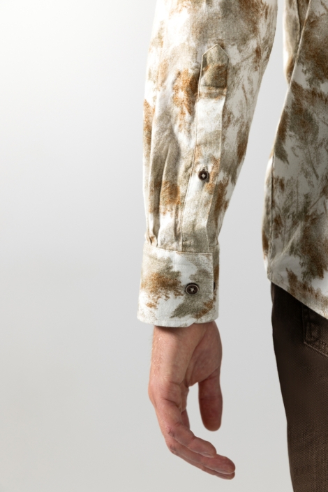 State of Art taupe heren overhemd | Close up