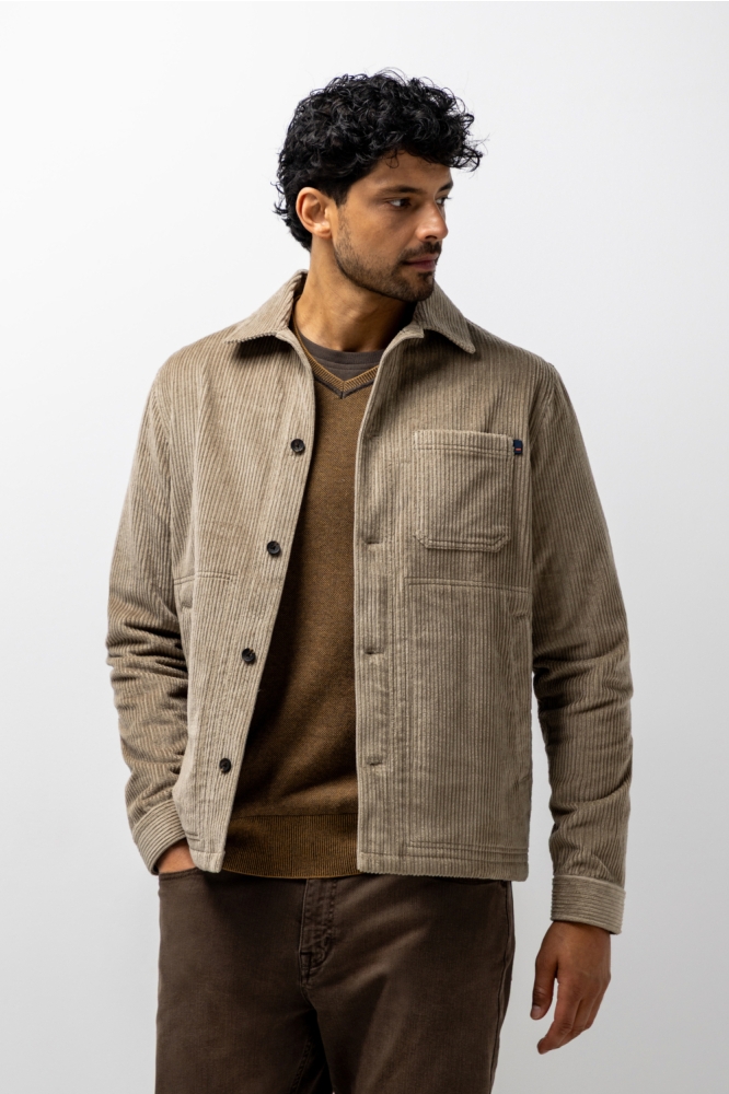 State of Art camel heren overhemd | Model vooraanzicht