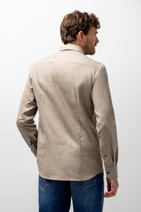 State of Art camel heren overhemd | Model achteraanzicht