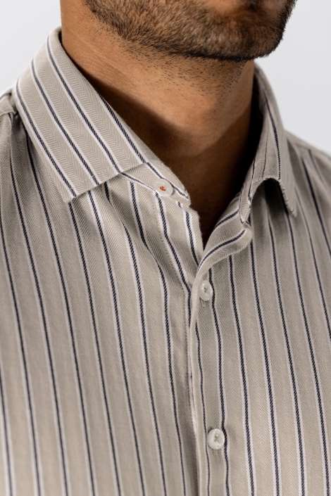 State of Art taupe heren overhemd | Kleurstaal