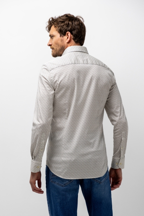 State of Art taupe heren overhemd | Model achteraanzicht