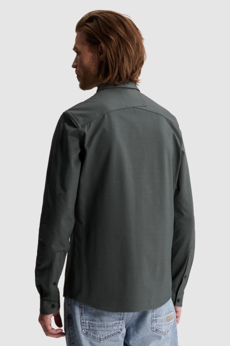 Cast Iron grijze heren overhemd | Model achteraanzicht