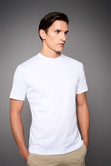 Desoto T-shirt LUXUXRY TWO PLY T SHIRT 71570 30 100 WHITE PIQUE