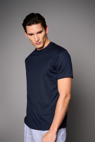 Desoto T-shirt LUXUXRY TWO PLY T SHIRT 71570 30 506 BLUE PIQUE