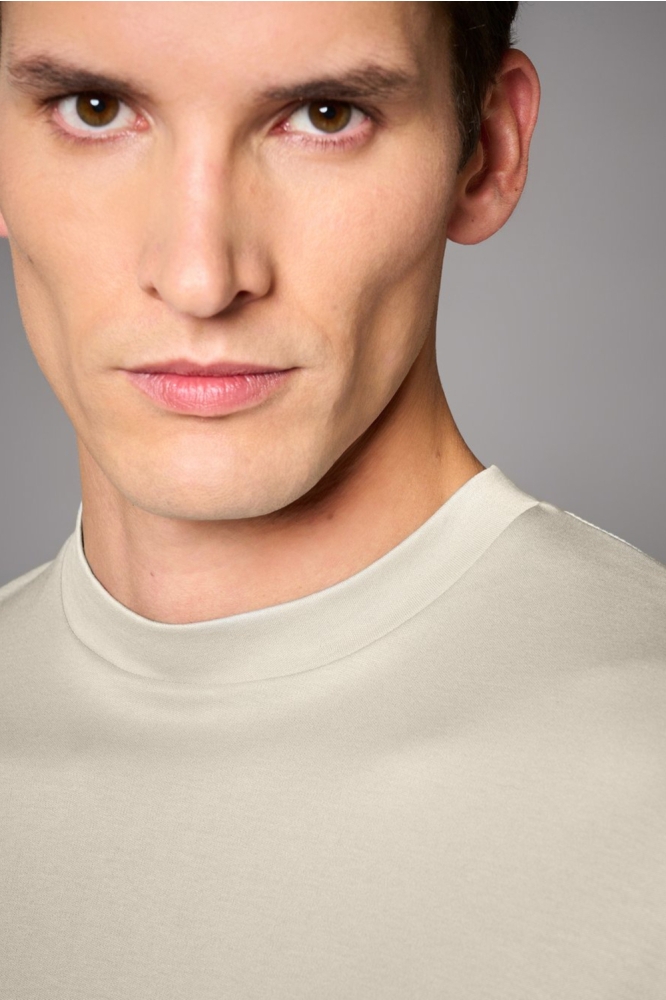 Desoto taupe heren t-shirt | Close up
