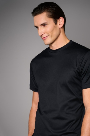 Desoto T-shirt LUXUXRY TWO PLY T SHIRT 71570 30 900 BLACK PIQUE