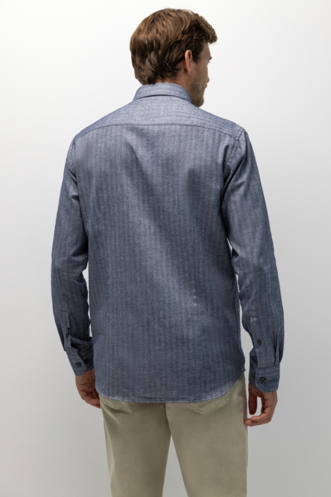 State of Art blauwe heren overhemd | Model achteraanzicht