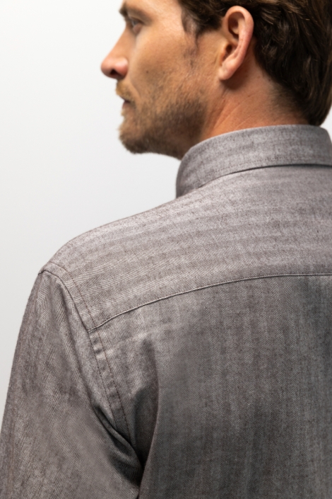 State of Art bruine heren overhemd | Close up