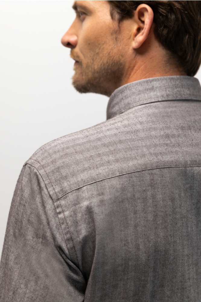 State of Art bruine heren overhemd | Close up