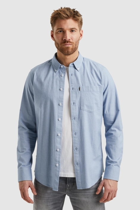 PME legend blauwe heren overhemd | Model vooraanzicht